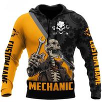 Mechanic Vyriški megztiniai 3D Hoodie Print Madinga Striukė Megztinis Rudens laisvalaikio paltas Unisex Oversized Harajuku Megztinis Drabužiai XL orange