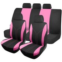 New Elastic Fabric Y-Stitch Waist Car Seat Cover 2-piece Set (For Single Seat) rožinė