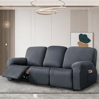 Cross-border Cheerfuls Multi-functional Recliner and Sofa Protective Cover 2-seater (6-piece set) pilka
