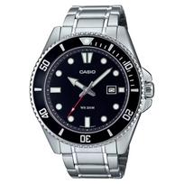 Casio Men's Dive Watch MDV-10-1A2VDF Black Dial Silver and Black Classic gray