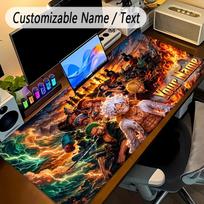 Large Mouse PadOne Piece Custom Name Text Personalized Desk Mat Non Slip Gaming Pad 30cmx80cm brown