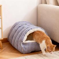 House, Kennel- Bed, Puppy Cave, Warm Nest for Dogs And Cats, Bed Kittens S mėlyna