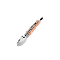 Beechwood-Handled Stainless Steel Food Tongs for Grilling and Serving Steak, Bread, and Cooked Meats. Beechwood (Light Wood Color) gray