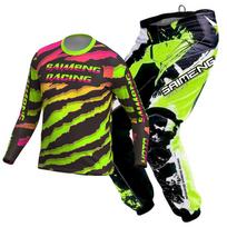 Vaikiški motokroso marškinėliai, kelnės, žali, juodi, 3, 4, 5, 6, 7, 8, 9, 10 metų, visureigių kostiumas, mėlynas, oranžinis, enduro, krosas, berniukas ir mergaitė. XL-26 yellow