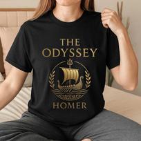 The Odyssey Homer Shirt, Greek Mythology Tee, Ancient Greece Literature Shirt, Trojan War Book Lover Gift, Classic Epic Poem T Shirt XL black