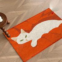 Fluffy White Cat Doormat - Soft Pet Paw Rug for Bedroom Door  Floor Mat Kitchen Rug Home Decoration 50X80cm white