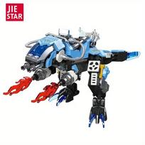 Dinosaur Mecha Building Blocks Blue Dinosaur White Hound Mecha Assembly Bricks Model Desktop Decoration Children Holiday Gift gray