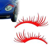 Auto Eyelashes For Headlights Car Headlamp Eyelid Cling Creative Automotive Headlight Eyebrow Strip For Truck SUV red