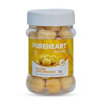 Pureheart Salted Macadamia (80 gm) Premium Roasted Australian Macadamia Nuts, Rich in Antioxidants - Whole, Exotic, and Crunchy Dry Fruits 80GM white