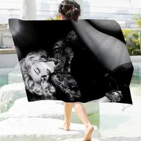 1980s Madonna Towel Microfiber Beach Towel Absorbent Quick dry Soft Yoga Swimming Resort Mountain Climbing Towel W40*H60(CM) gray