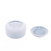 1Pc Epoxy DIY Jar Mold Round Striped Storage Box Large Cup Small Cup Storage Can Storage Cup Silicone Mold white