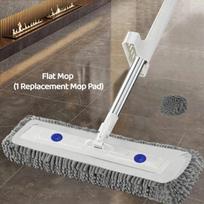 1 Set Self-Contained Slide Floor Mop 360°Rotating Flat Mop Microfiber Lazy No Hand-Washing Floor Floating Mop Cleaning Tools gray