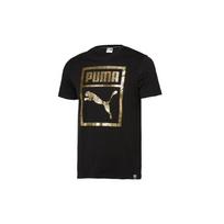 PUMA Bronzing Printing Casual Sports Round Neck Short Sleeve Black Men's 576437-51 M brown