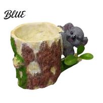 Koala Bird Feeder Cute Feeder Wall Mounted Resin Garden Sculpture Yard Decoration Decorative Outdoor for Trees Fences or Walls Nature Inspired beige