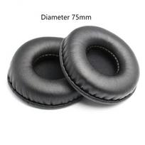 Thick Soft Foam Ear Cushions Soft PU Earpads Foam Cover Cushion  Headphones Tool 75mm black