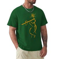 Krishna  Hare Krishna Playing Flute TShirt boys animal print plus sizes men workout shirt 4XL black