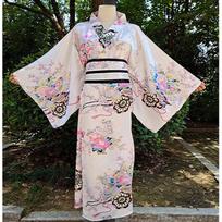 Tradicinis japoniškas Yukata Kimono moterims, Anime Cosplay ir scenos pasirodymams One Size white