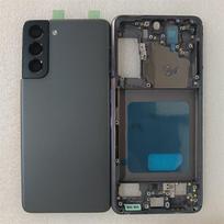 Full Housing Case S21 For Samsung Galaxy S21 G991 Middle FrameBattery Back Cover Rear  Cover With Camera Lens Replace rožinė
