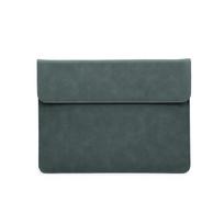 Slim Laptop Sleeve MacBook Air 13.6 Inch 14 Pro Soft Faux Leather Inner Case With Power Adapter Pocket Horizontal 13 inch gray