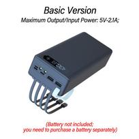 Built‑in 4‑Wire Detachable No‑Welding 16 Cells 18650 Power Bank Shell Kit DIY Mobile Power Supply Module without 18650 battery juoda