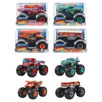 Hot Wheels Monster Truck Big Size Assortment Vehicle Toys Scale Diecast Cars Box Set 124 4-Pack (Ages 3+) Multi-Color FYJ83-989D gray