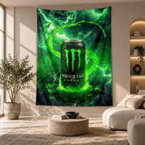 Decorative Tapestry,Monster Energy Printed Wall Art, Lightweight Wall Hanging For Bedroom Background 100cmx150cm