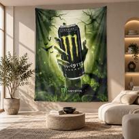 Decorative Tapestry,Monster Energy Printed Wall Art, Lightweight Wall Hanging For Bedroom Background 100cmx150cm