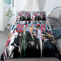 Anime Bleach Children Bedding Set King Queen Double Full Twin Single Size Bed Linen Set EU Single(135*200cm)3pcs gray