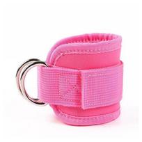 Adjustable Ankle Straps Cuffs with D-Ring for Cable Machine Fitness Glute Kickback Gym Foot Leg Training Brace Support pink