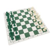 Chess Set PU Chessboard Portable Standard Size International Chess Board Game for Kids Adults for Home Travel white