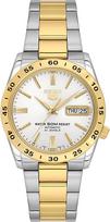 SEIKO Automatic Watch SNKE04J1, Silver Dial, Silver/Gold Stainless Steel Strap, Skeleton Back, 5 ATM Water Resistant, Men's beige