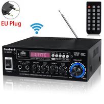 SUNBUCK AV-660BT BT5.0 Garso stiprintuvas Namų Automobilių Kinas Garso stiprintuvas 110V/220V Palaikymas EQ FM SD USB 2 Mic AK370 12V Amp 660BT Black EU Plug