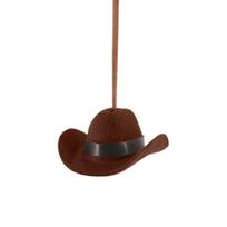 Cowboy Hat Pendant Car Mirror Cap Western Style Fabric Car Ornament for Men Women Soft Texture Rearview Decoration Vehicle Interior Accessory Driving A kava