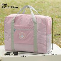 Large Capacity Travel Storage Bag With Handles Waterproof Multiuse Suitcase Organizer For Trips Peach Pink
