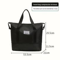 Large Capacity Travel Storage Bag With Handles Waterproof Multiuse Suitcase Organizer For Trips Black
