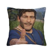 John Marston Arthur Morgan Mėmės Pagalvės užvalkalas Poliesterio Pagalvės užvalkalas Dekoratyvinis RDR2 Žaidimo Pagalvės užvalkalas Dangtelis Sofa Kvadratas 40*40cm 16x16Inch