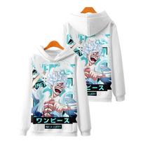 VIENAS GABALAS Anime Monkey D. Luffy Spaudinys Vyriški gobtuvukai Moteriški Hip Hop Vintažiniai džemperiai Per dideli Streetwear Unisex XXS balta