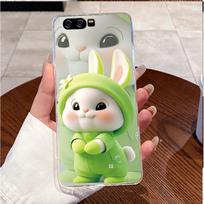 Dėklas Huawei P10 VTR-L09 VTR-L29 P10 Plus VKY-L09 VKY-L29 Dėklas Prabangus Mielas Meilės Triušis Juokingas Skaidrus Minkštas Silikoninis Telefono Dėklas Huawei P10 Plus