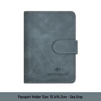 RFID Anti-Skimming Passport Holder: Multi-functional Travel Cover & Document Bag gray