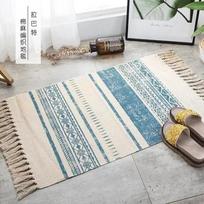 Šiaurietiškas medvilnės ir lino megztas kilimas Etninio stiliaus kilimas Kutai Mažas kilimas Miegamojo virtuvės kilimėlis Boho Plaunamas namų dekoras 60x90cm gray