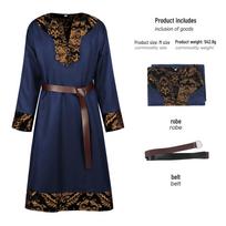 Vyriška vikingų, viduramžių, renesanso riterio tunika vaidmenų žaidimams. 2X-Large black