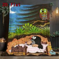 Retro cartoon mole story 2D Flat Pattern Flannel Blanket High quality All Seasons Warmth and Comfort Perfect for Christmas Gifts.PMT0914357 150cm x 200cm