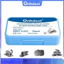 Orthdent 80Pcs/ 20Sets Dental Orthodontic Bondable Buccal Tubes Monoblock Single Non-Convertible Roth MBT 0.022 Dentistry Tool 1st MBT 022 blue