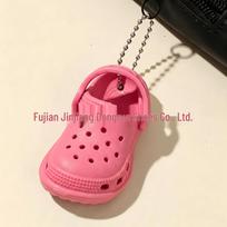 Creative Mini Clog Accessories: Cartoon Flower Shoe Pendants & Bag Keychain pink