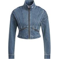 Adidas Originals SS25 Džinsinė striukė Mada Patogi Odai draugiška Laisva džinsinė striukė Moteriškos striukės KH1183 M gray