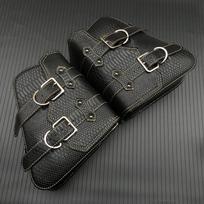 Motociklo balninė tašė Naujos mados PU krokodilo odos bagažas Ernelio bagažo tašė Harley Sportster motociklui Vandeniui atsparus įrankis One Pair black