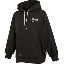 Puma Letter Logo Printed Fleece Hoodie Women hoodies Black 536184-01 L black