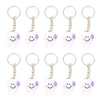 Set of 10pcs Creative Teeth Keychain Vibrant Colors And Cheerful Design Make A Thoughtful Present 1 white