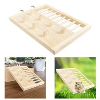 Hamster Climbing Ladder Cage Accessories with 2 Hook Stable Swing Decor Exploration Toy beige