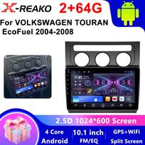 Volkswagen Touran 1 2003 - 2010 2 DIN Android 12 Automobilinis Radijas Multimedijos Vaizdo Grotuvas Navigacija CarPlay Auto Stereo Pagrindinis Įrenginys 4 core 2GB+64GB CP black